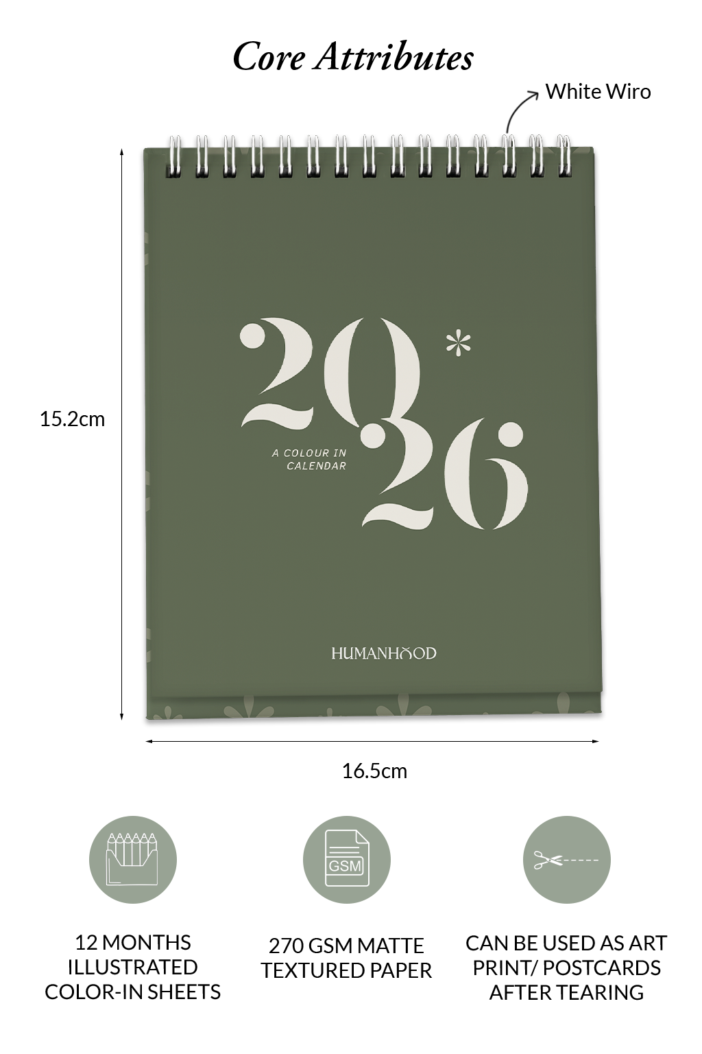 2026 Colour-In Desk Calendar