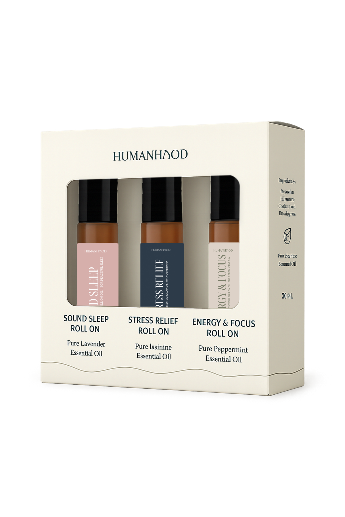 Aromatherapy Roll Ons | Set of 3 - Peppermint, Jasmine & Lavendar
