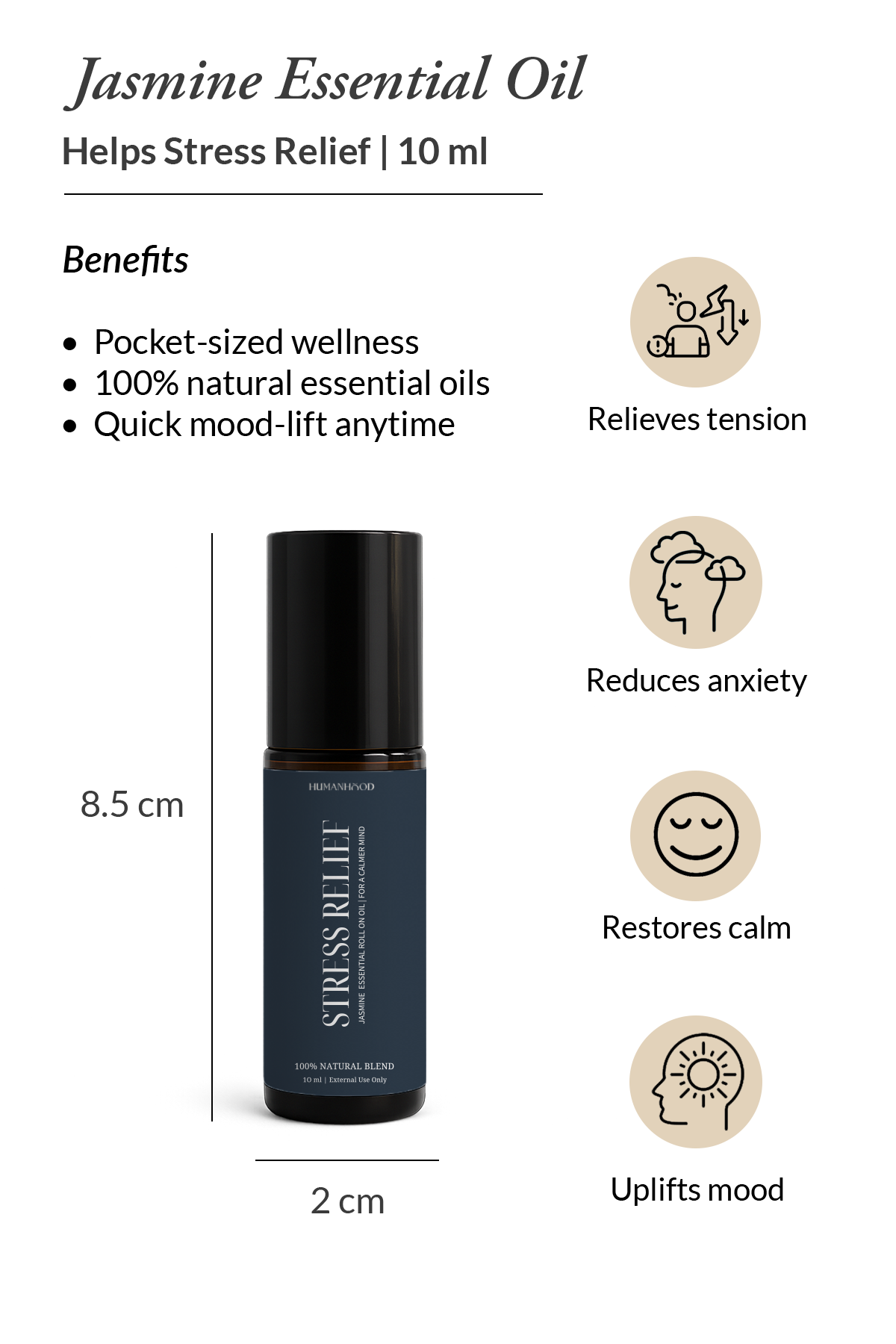 Aromatherapy Roll Ons | Set of 3 - Peppermint, Jasmine & Lavendar