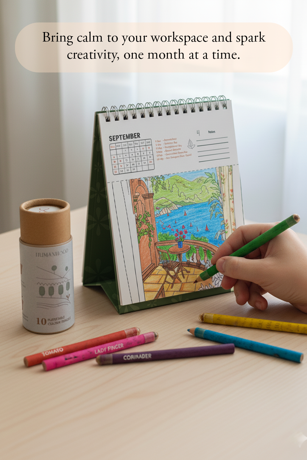 2026 Colour-In Desk Calendar