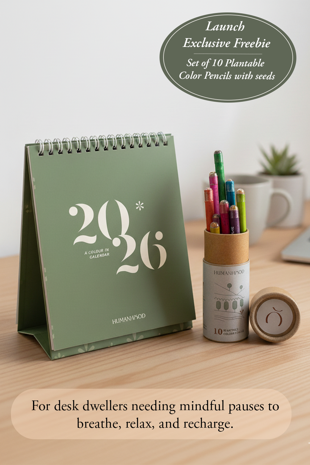 2026 Colour-In Desk Calendar