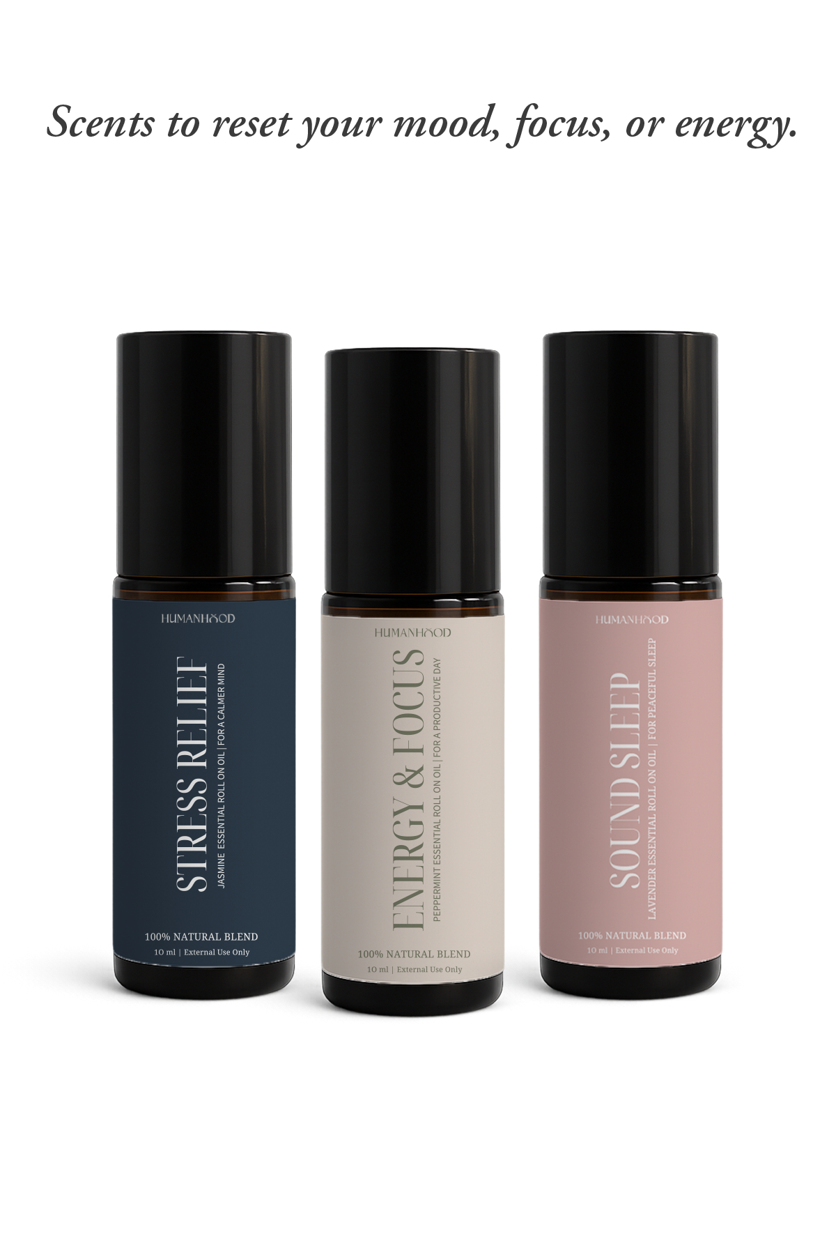 Aromatherapy Roll Ons | Set of 3 - Peppermint, Jasmine & Lavendar