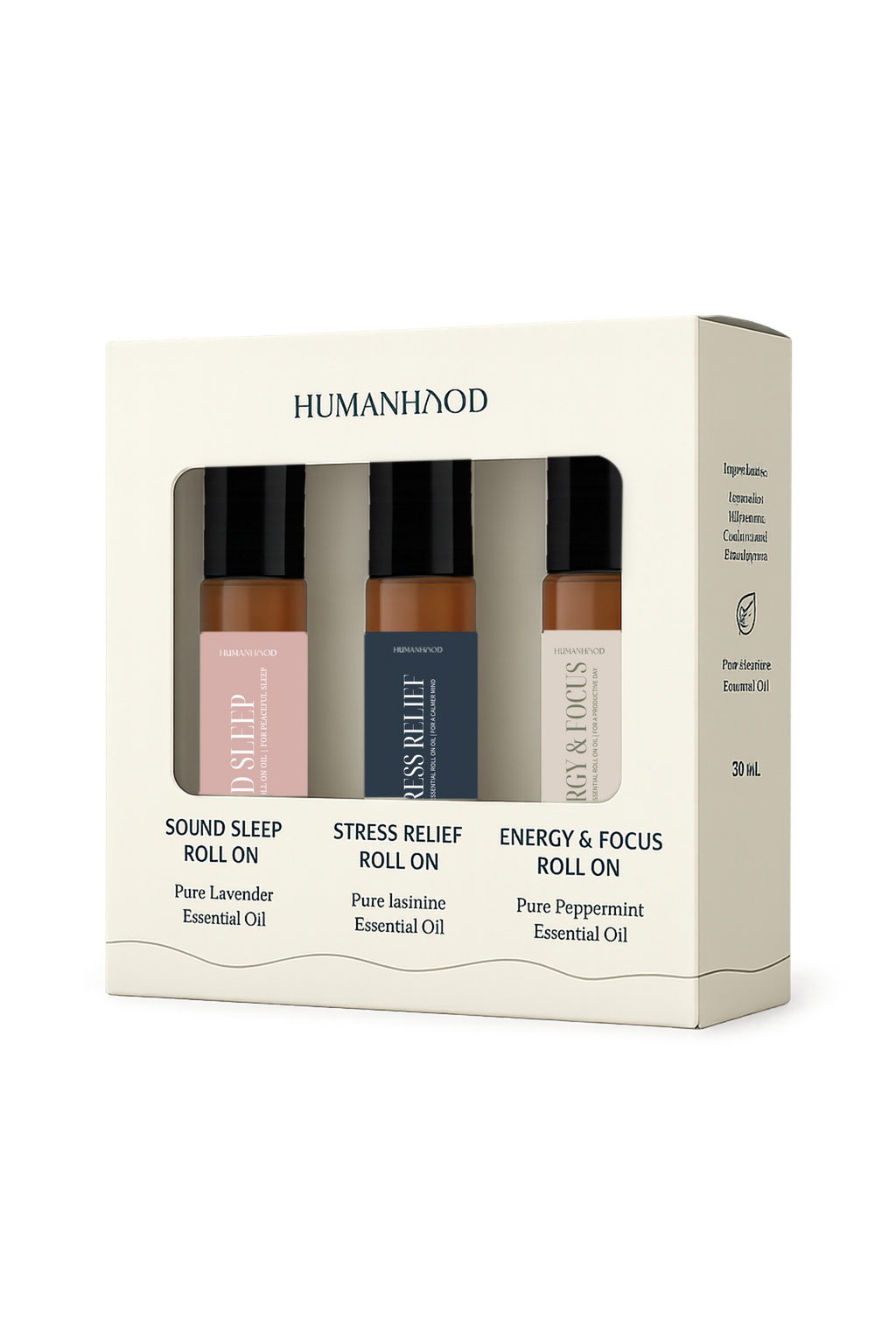 Aromatherapy Roll Ons | Set of 3 - Peppermint, Jasmine & Lavendar