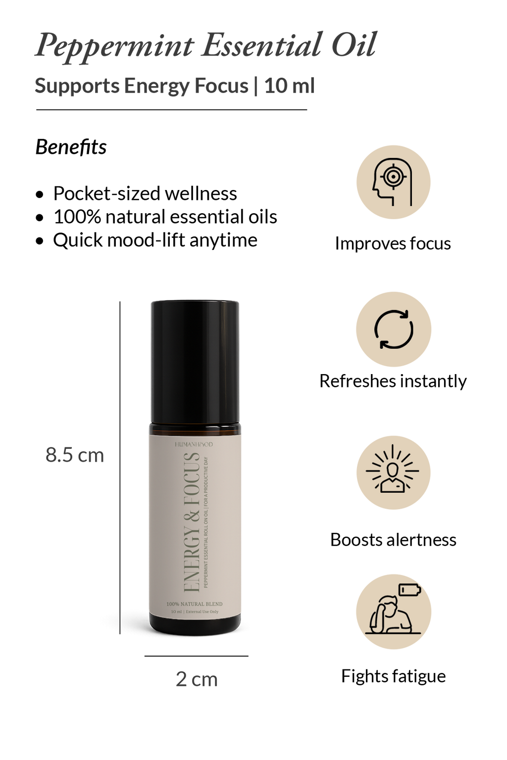 Aromatherapy Roll Ons | Set of 3 - Peppermint, Jasmine & Lavendar