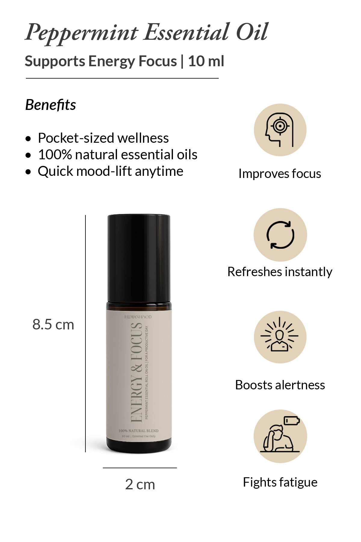 Aromatherapy Roll Ons | Set of 3 - Peppermint, Jasmine & Lavendar